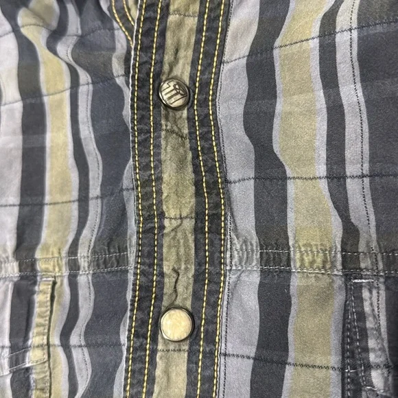 Harley-Davidson Men's Green and Gray Plaid Shirt - Picture 5 of 12